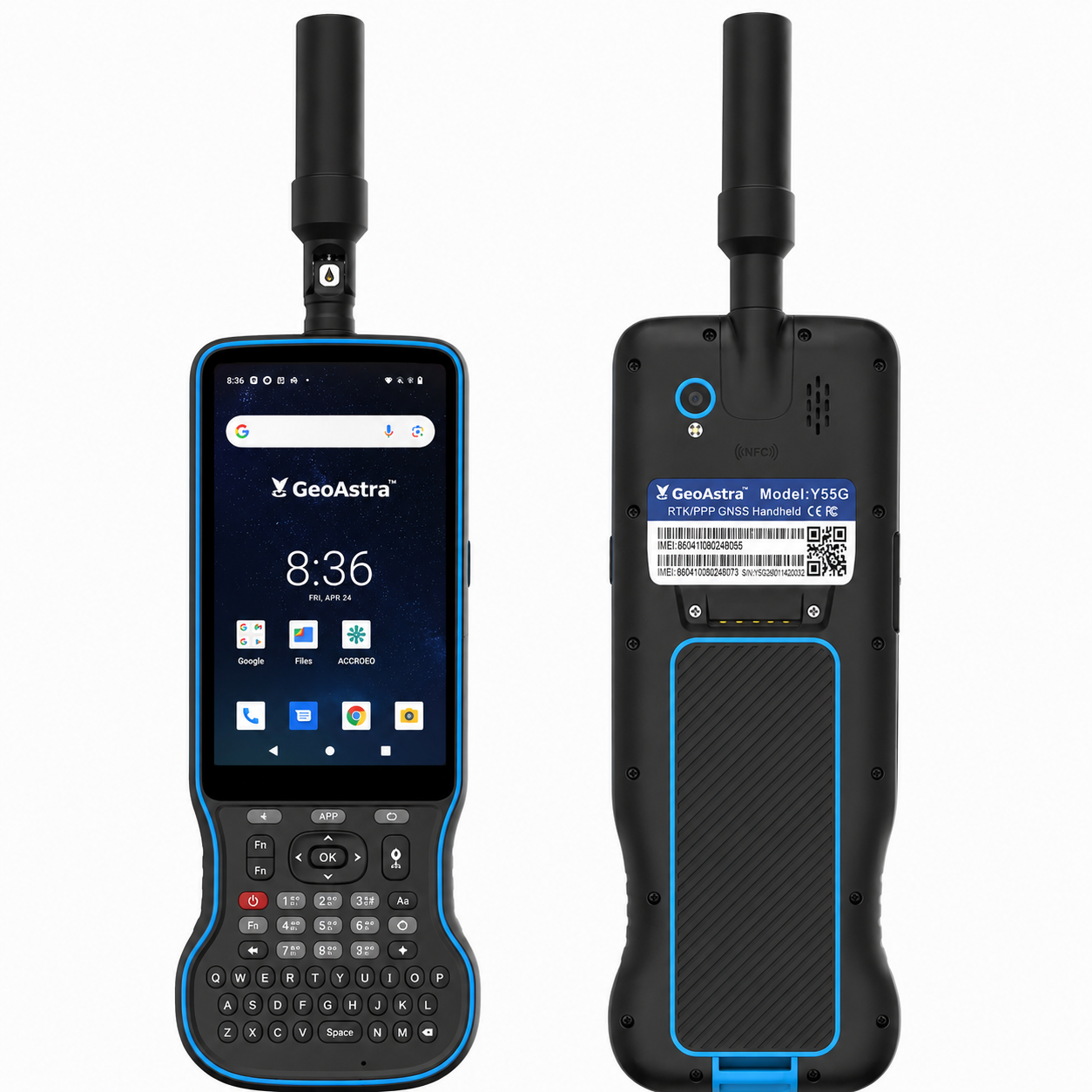 GeoAstra Y55G RTK/PPP GNSS Android Device – 1cm RTK Accuracy / 20cm PPP Accuracy, HAS/B2b Satellite Corrections, Full-Band L1/L2/L5 + E6/B2b, Google Play/GMS Supported