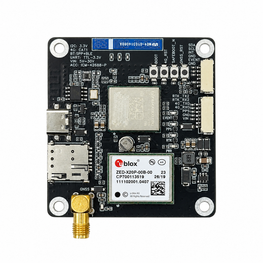 GeoAstra C2-X20P-U u-blox X20P GNSS Board — RTK, Galileo HAS PPP, All-band L1 / L2 / L5 / L6 (E6), 4G LTE & BLE