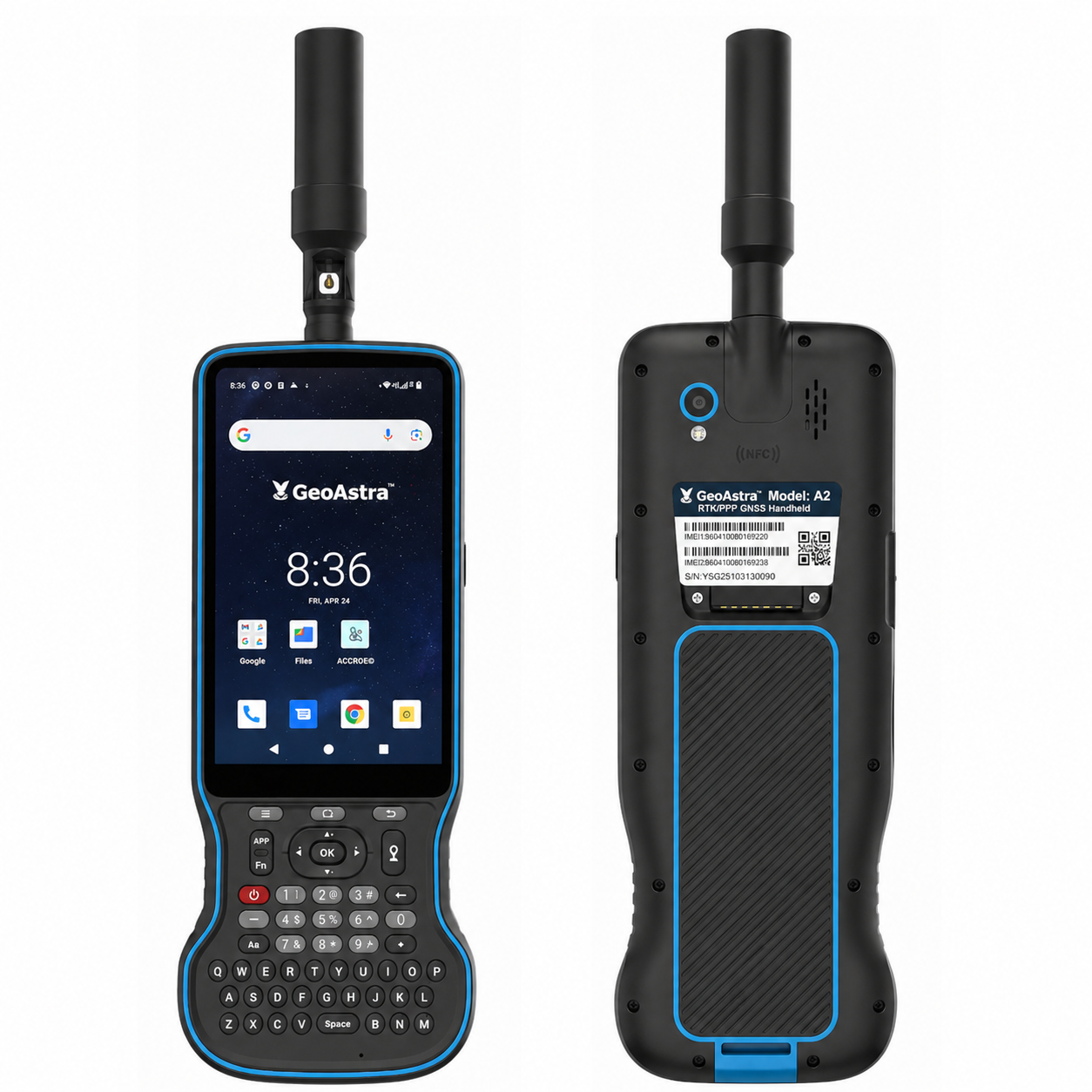 GeoAstra A2 RTK/PPP GNSS Android Device – 1cm RTK Accuracy / 20cm PPP Accuracy, HAS/B2b Satellite Corrections, Full-Band L1/L2/L5 + E6/B2b, Google Play/GMS Supported