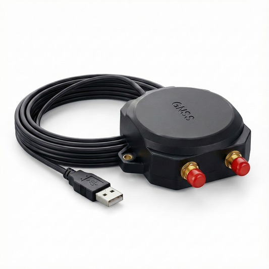 GeoAstra RTU609BT Dual RTK Heading GNSS Receiver (Dual-RTK Engine, Dual-antenna, Bluetooth and USB Dual interfaces, L1, L2 and L5 Tri-Band, up to 0.8 cm position accuracy and 0.2 ° direction accuracy)