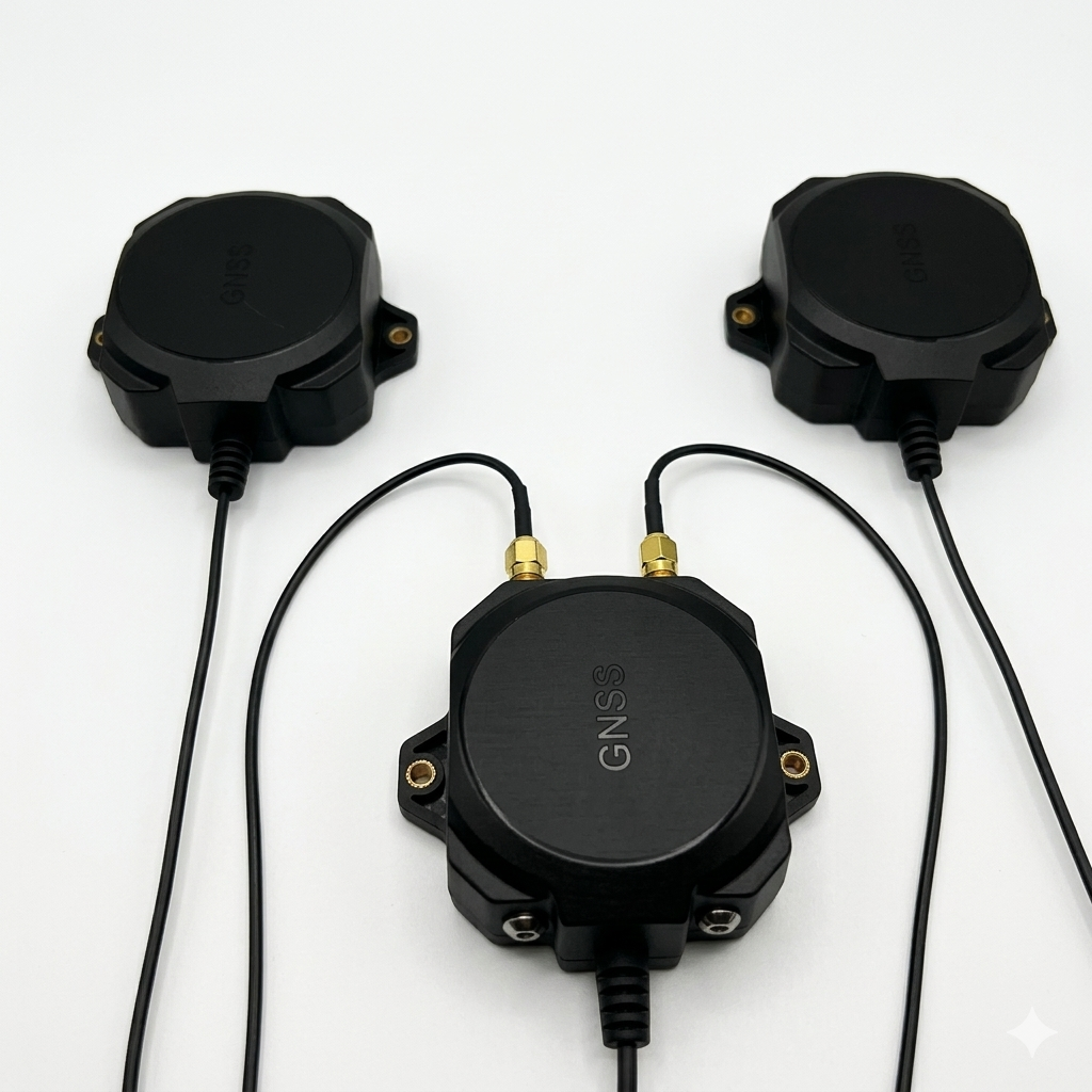 GeoAstra RTU609BT Dual RTK Heading GNSS Receiver (Dual-RTK Engine, Dual-antenna, Bluetooth and USB Dual interfaces, L1, L2 and L5 Tri-Band, up to 0.8 cm position accuracy and 0.2 ° direction accuracy)