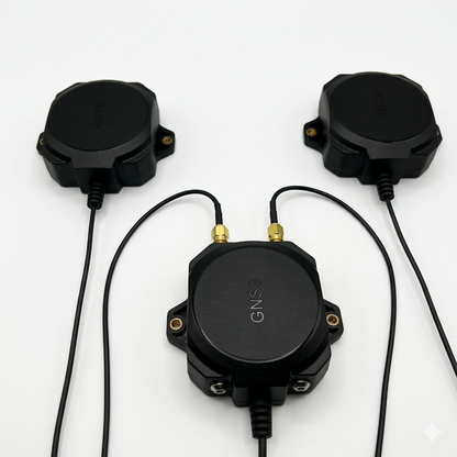 GeoAstra RTU609BT Dual RTK Heading GNSS Receiver (Dual-RTK Engine, Dual-antenna, Bluetooth and USB Dual interfaces, L1, L2 and L5 Tri-Band, up to 0.8 cm position accuracy and 0.2 ° direction accuracy)